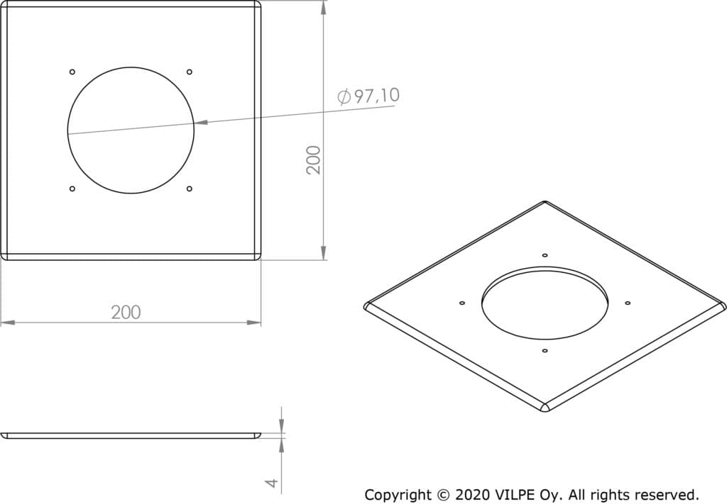 Рамка монтажная 200*200 Vilpe WIVE 100 - Image 2