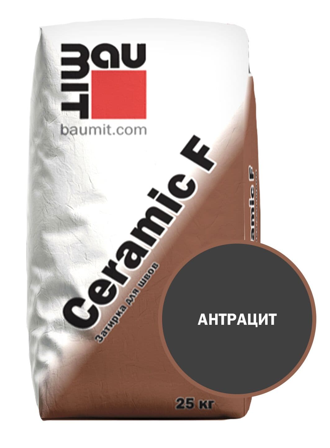 Затирка для швов Baumit Ceramic F антрацит, 25 кг - Image 1