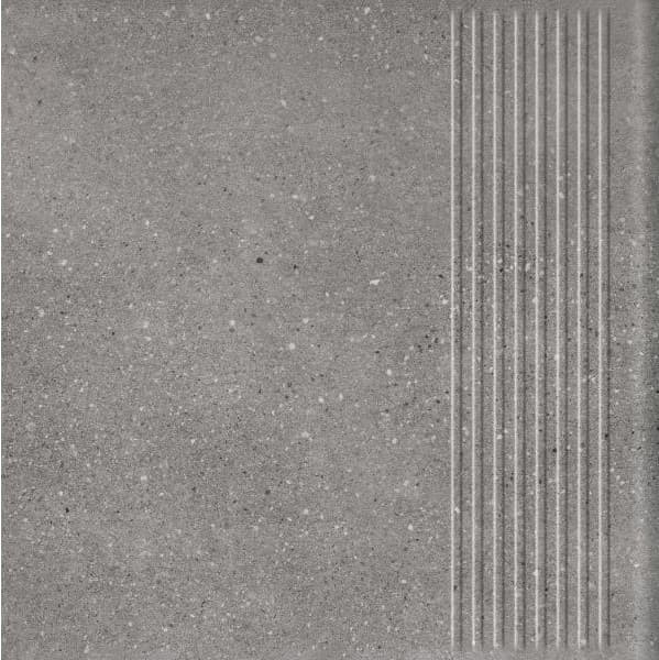 Ступень клинкерная с насечками структурная Paradyz Mattone Sabbia Grafit, 300*300*8,5 мм - Image 1