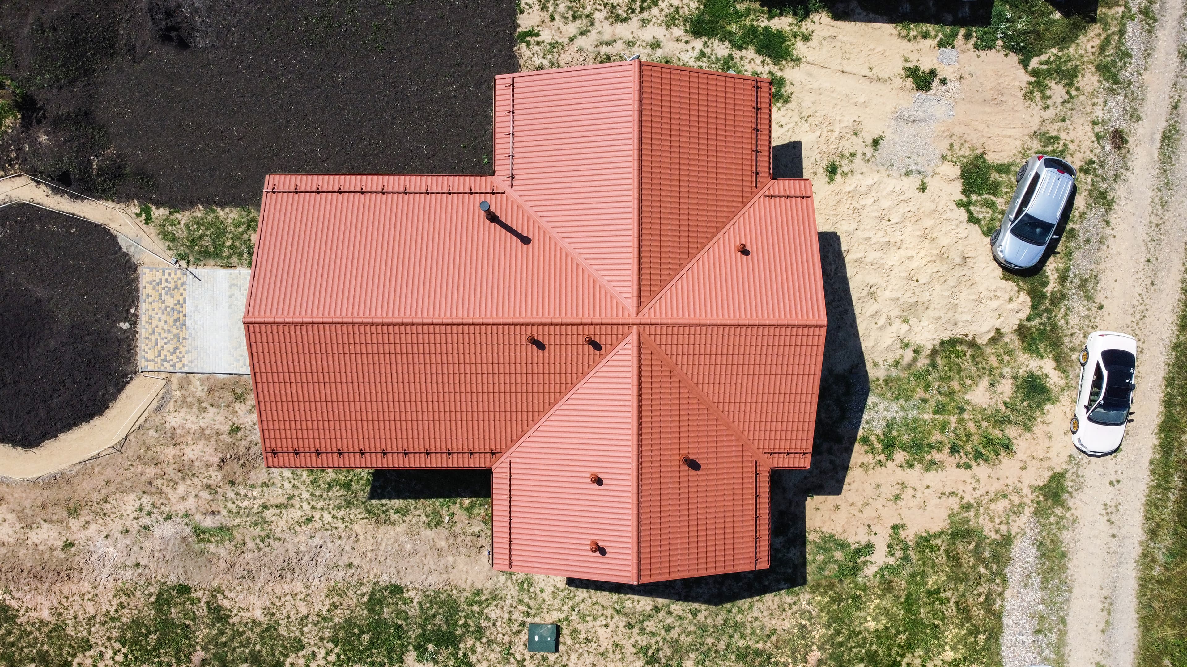 Металлочерепица классик Grand Line 0,5 PurLite Matt RAL 8004 терракота - Image 4