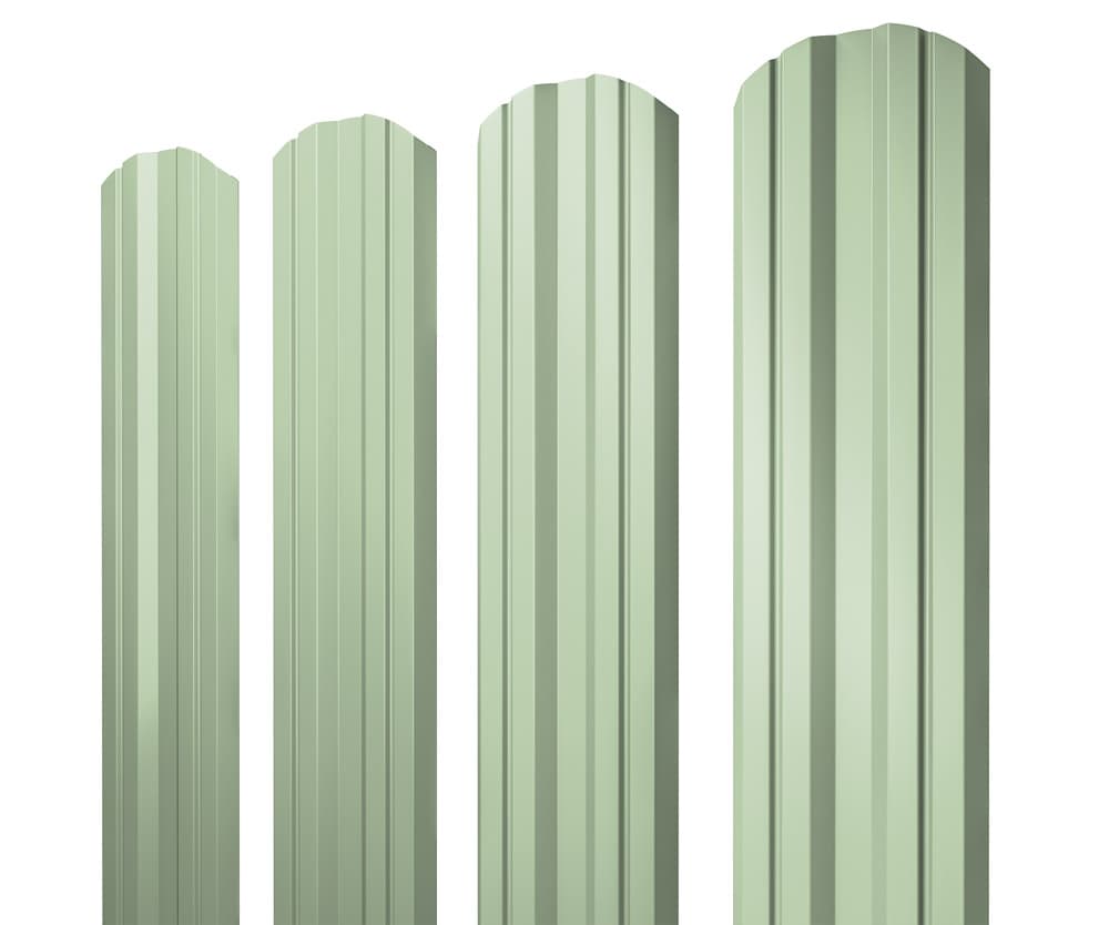 Штакетник Twin фигурный 0,45 PE RAL 6019 бело-зеленый - Image 1