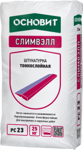 Штукатурка цементная фасадная тонкослойная Основит Слимвэлл PC23, 25 кг - Image 1