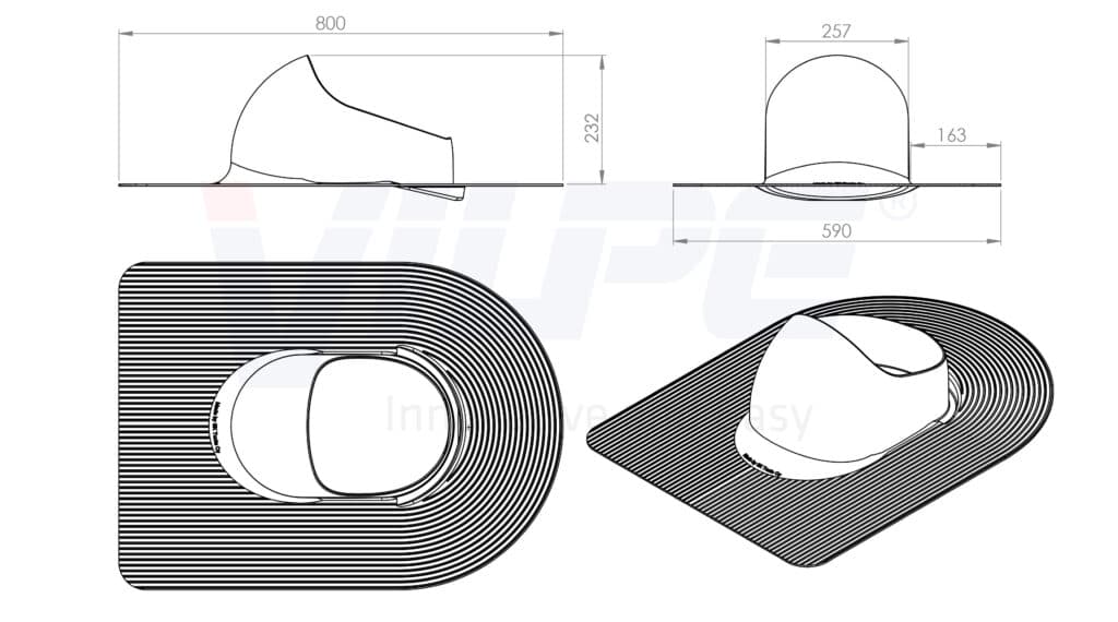 Проходной элемент Vilpe Huopa XL для скатной битумной кровли, черный - Image 2