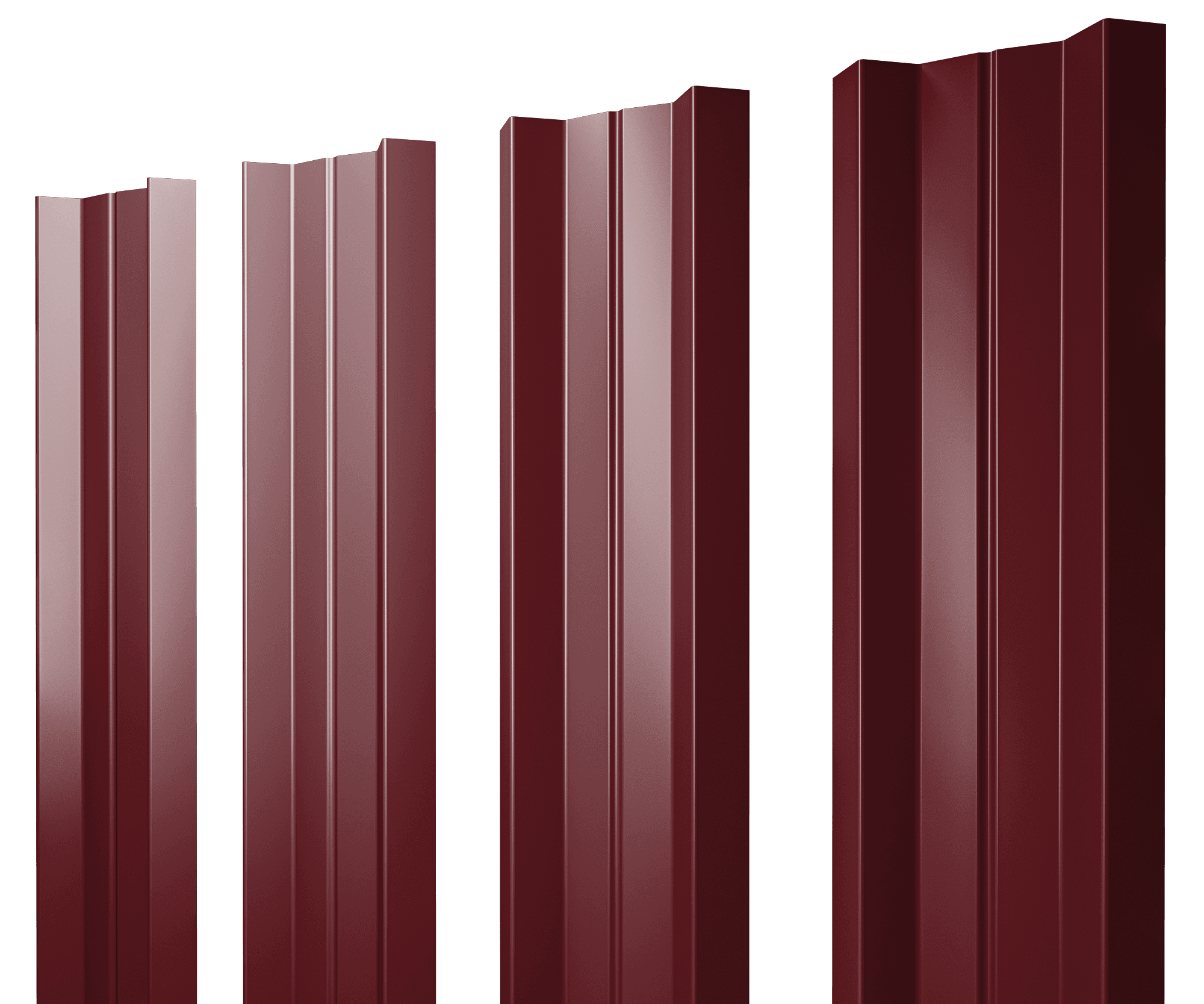 Штакетник М-образный А с прямым резом 0,45 PE RAL 3005 красное вино - Image 17
