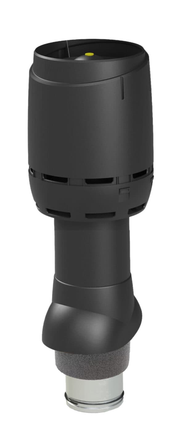 Выход вентиляционный изолированный с колпаком Vilpe FLOW 125P/IS/500, черный - Image 1