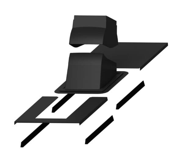 Комплект проходного элемента с окантовкой Vilpe PIPPU MODULAR, черный - Image 1