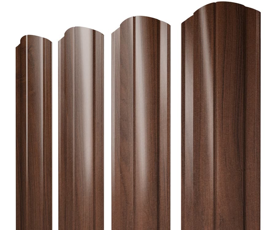 Штакетник Круглый фигурный 0,45 Print Elite Choco Wood TwinColor - Image 1