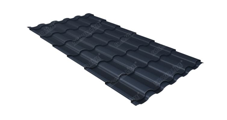 Металлочерепица "Кредо" ("Kredo") v01 0,5 Rooftop Бархат RAL 7024 мокрый асфальт - Image 1