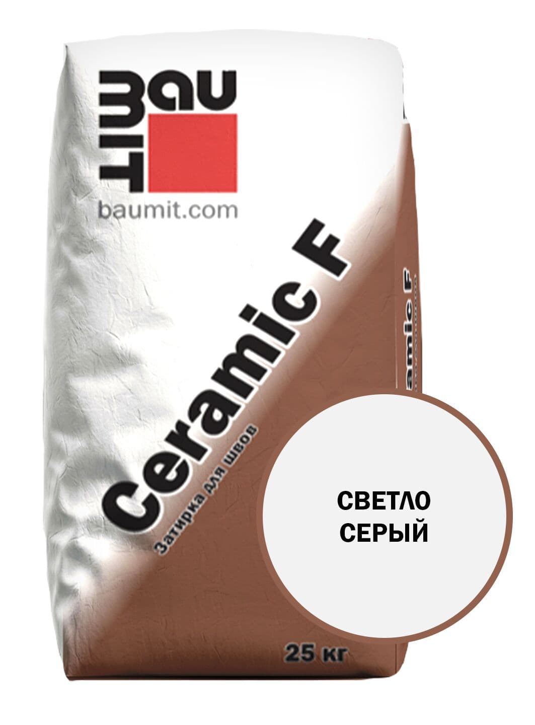 Затирка для швов Baumit Ceramic F светло-серый, 25 кг - Image 1