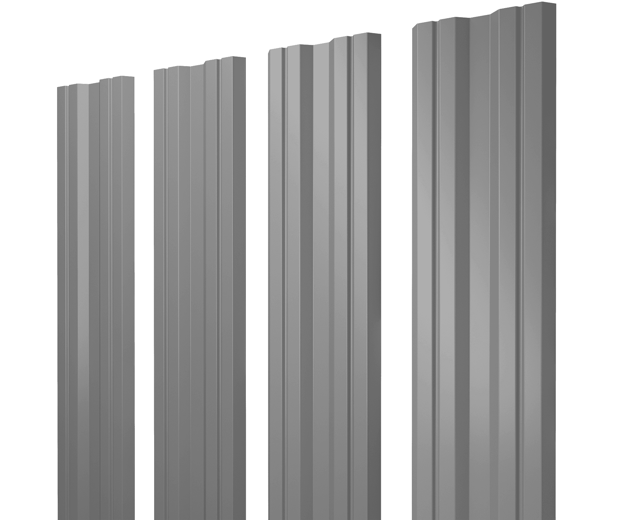 Штакетник Twin с прямым резом 0,45 Drap TX RAL 7004 сигнальный серый - Image 1
