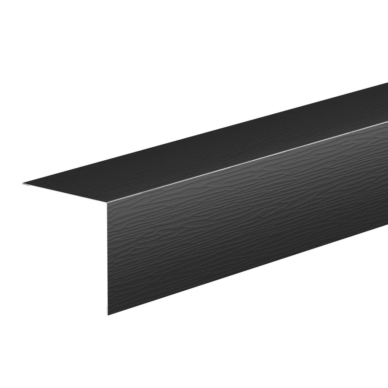 Планка угловая внешняя 100*100 мм L=2 м AquaSystem PE (Zn140) 0,45 черный RAL 9005, фактурный - Image 2