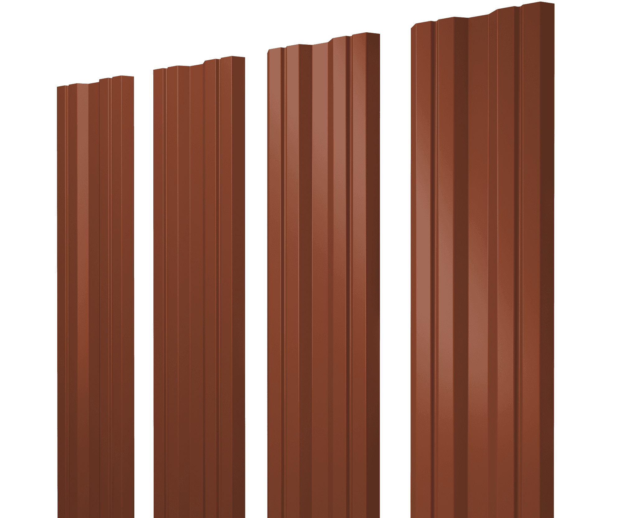 Штакетник Twin с прямым резом 0,45 Drap RAL 8004 терракота - Image 11