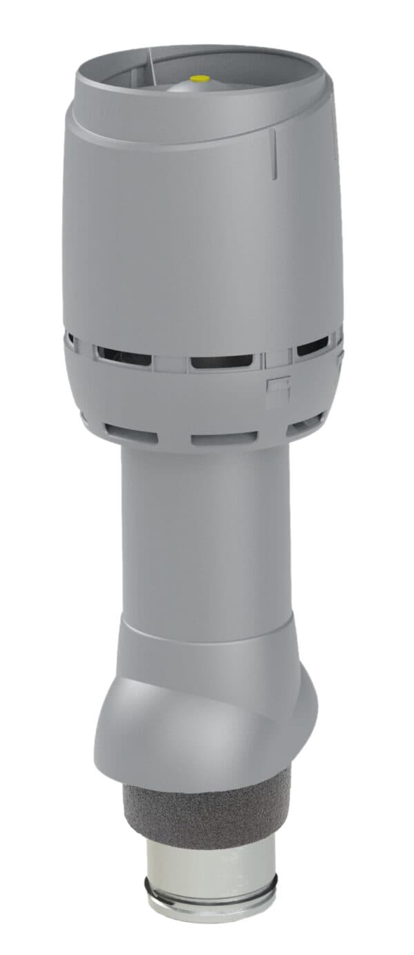 Выход вентиляционный изолированный с колпаком Vilpe FLOW 125P/IS/700, светло-серый - Image 1