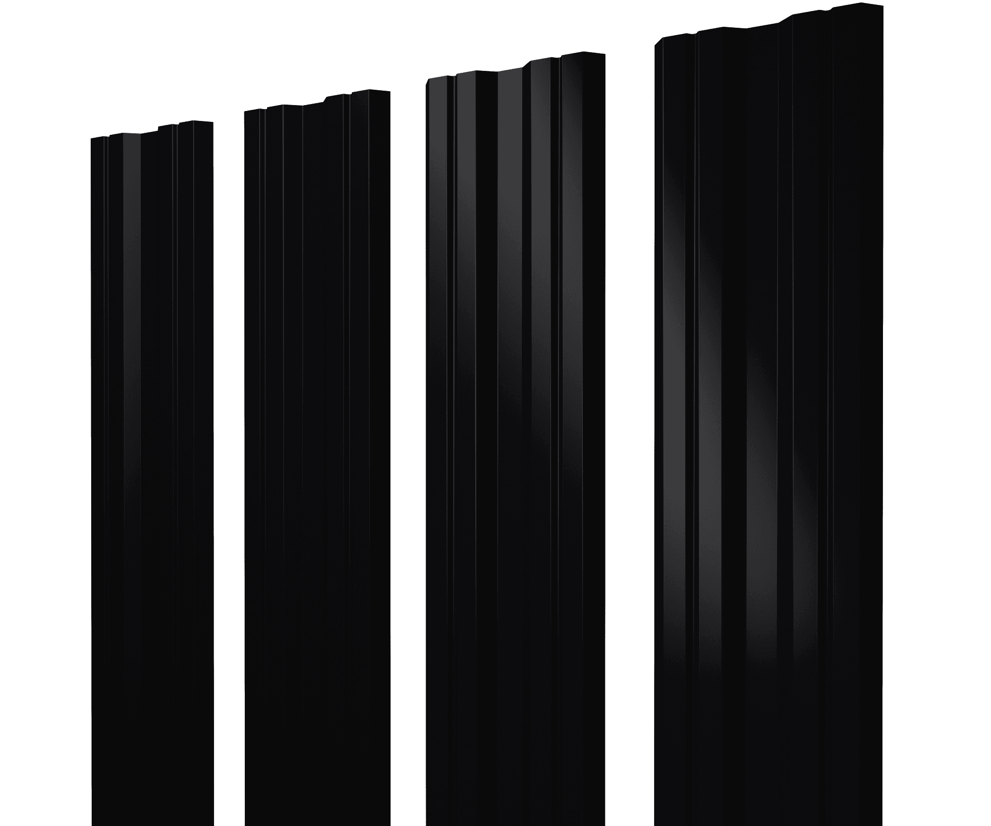 Штакетник Twin с прямым резом 0,45 PE-Double RAL 9005 черный - Image 11