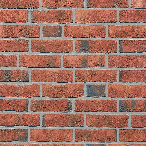 Плитка фасадная клинкерная Roben Wasserstrich hellrot-bunt handform, 240*71*14 мм - Image 1