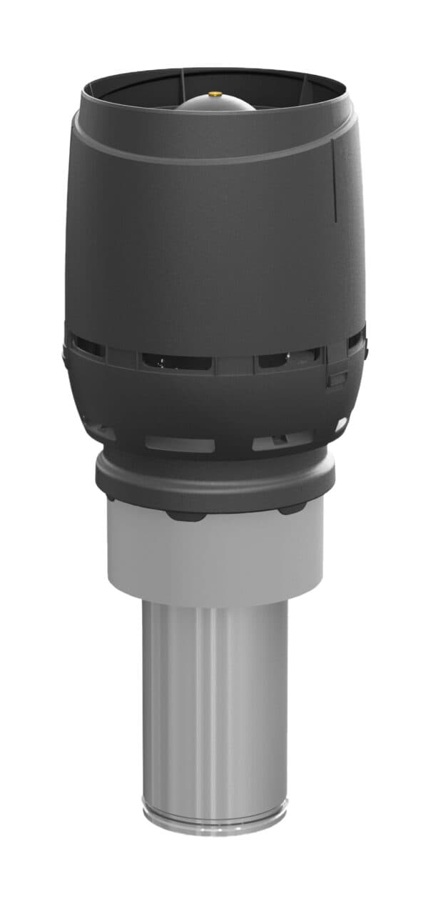 Выход вентиляционный изолированный с колпаком Vilpe FLOW XL 200C/IS/450, черный - Image 1