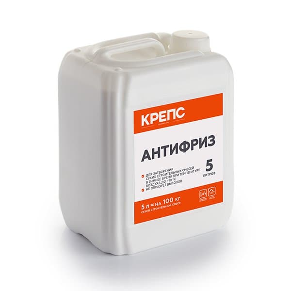 Противоморозная добавка КРЕПС Антифриз строительный, 5 л - Image 1