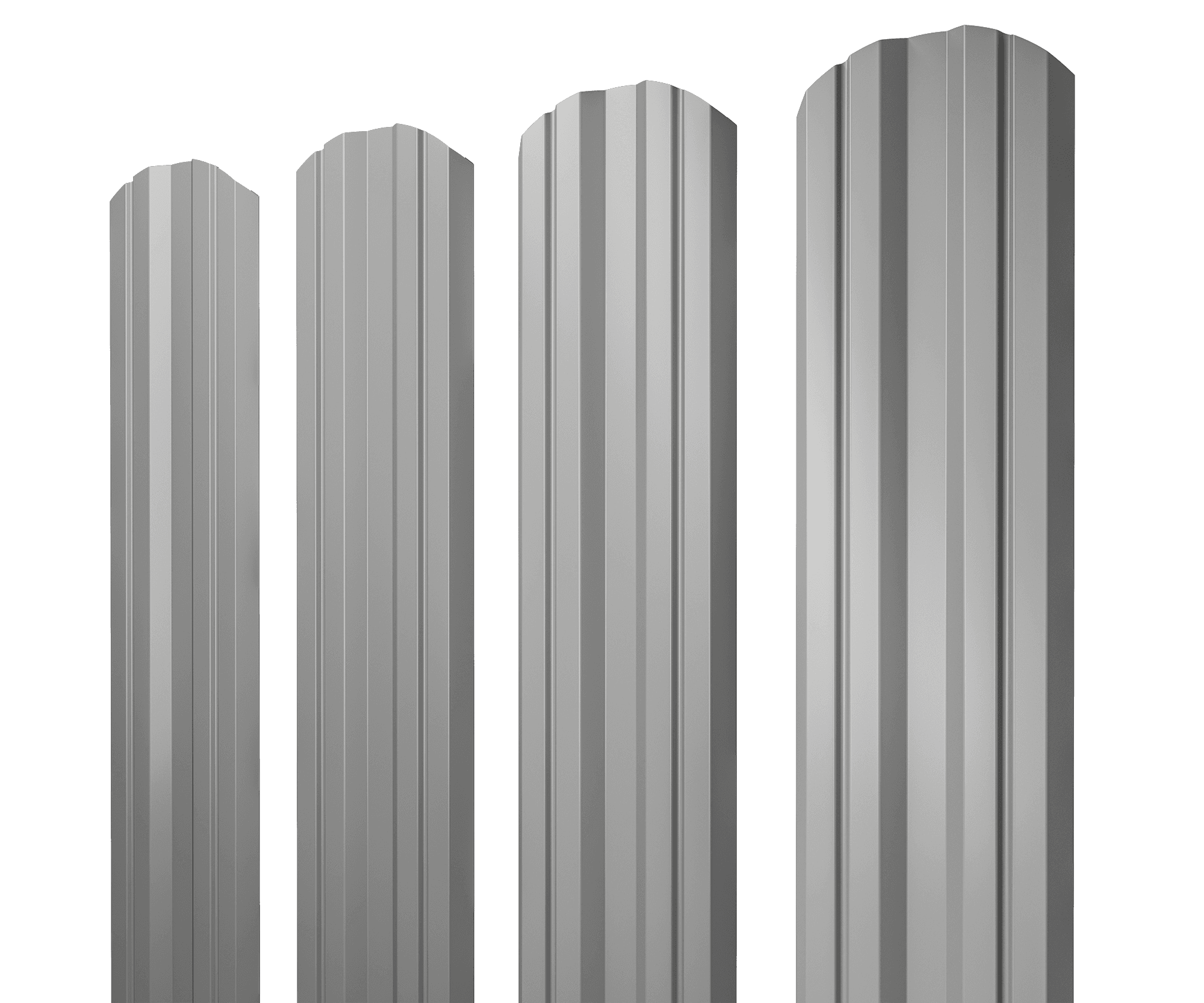 Штакетник Twin фигурный 0,45 PE RAL 9006 бело-алюминиевый - Image 11