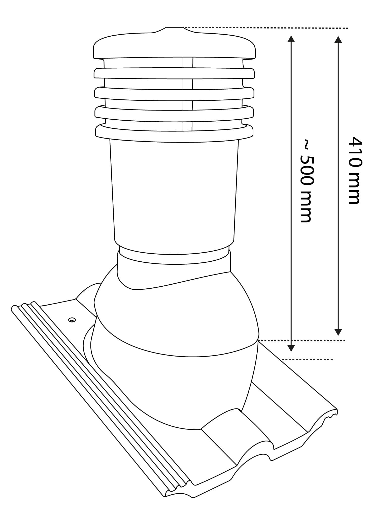 Выход вентиляционный утепленный Eurovent VENTOS X R WARM Ø150 мм, кипичный RAL 8004 - Image 2