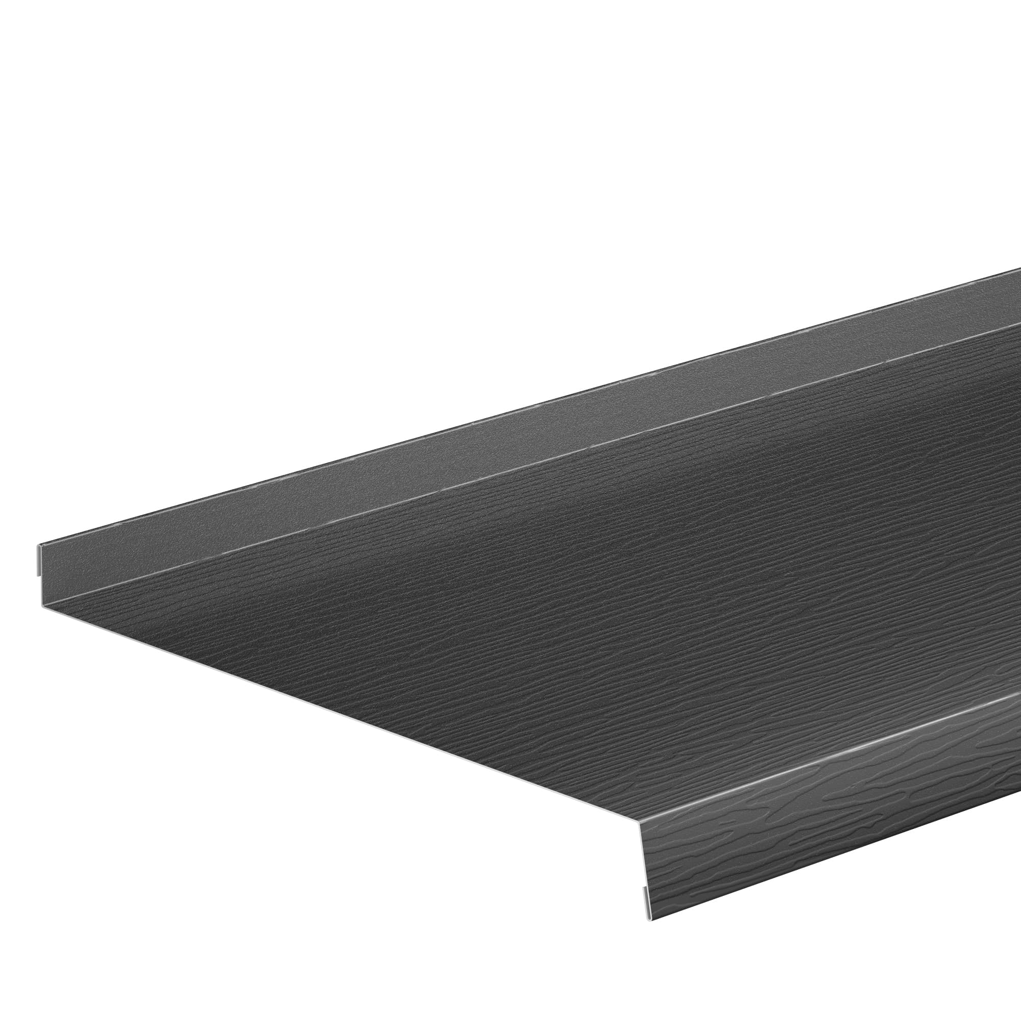 Фартук на оконный отлив 250 L=2 м AquaSystem Rooftop Бархат черный матовый RAL 9005, фактурный - Image 1