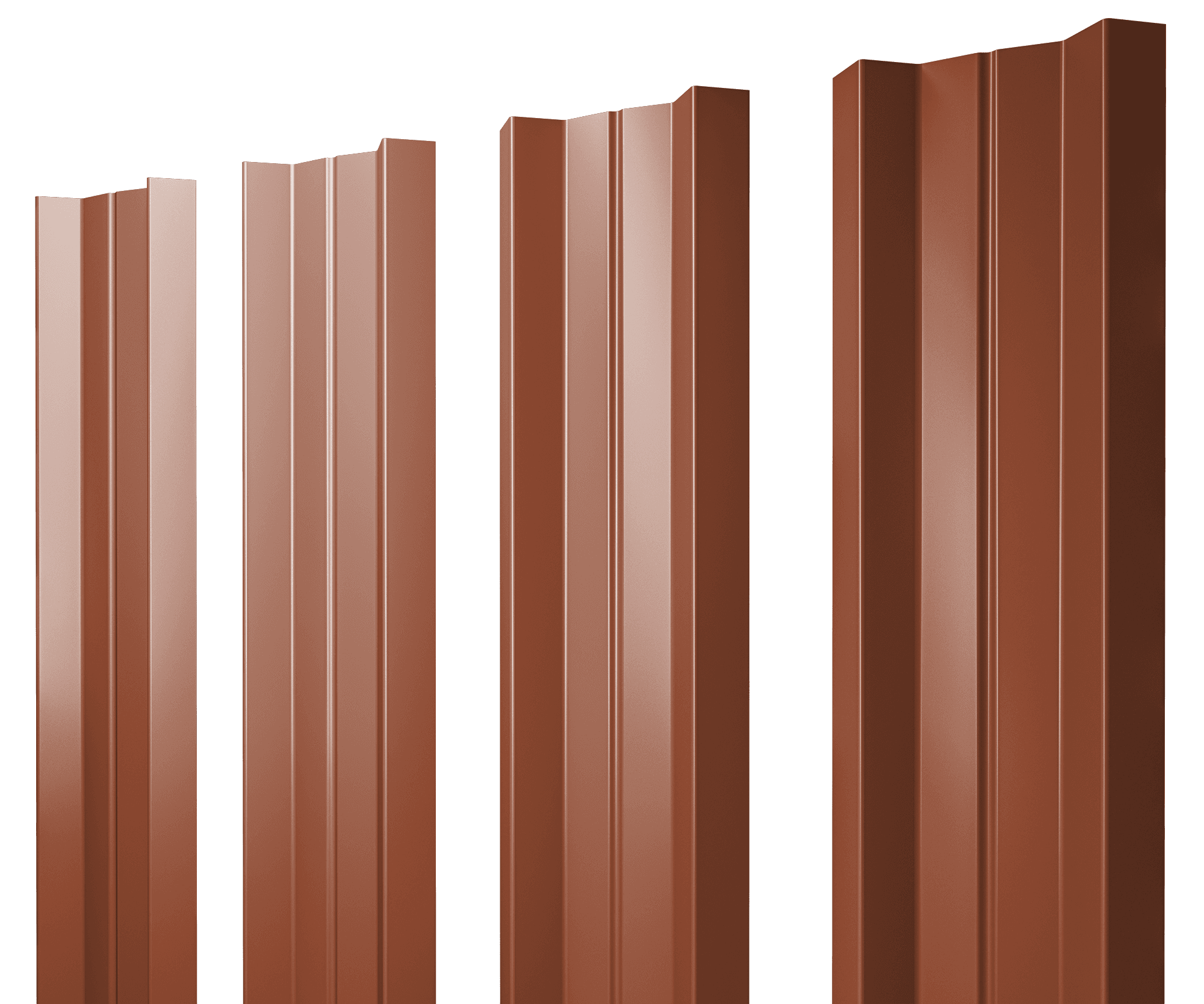 Штакетник М-образный А с прямым резом 0,45 Drap RAL 8004 терракота - Image 17