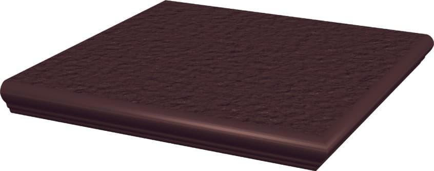 Ступень-флорентинер клинкерная угловая структурная Paradyz Natural Brown Duro, 330*330*11 мм - Image 1