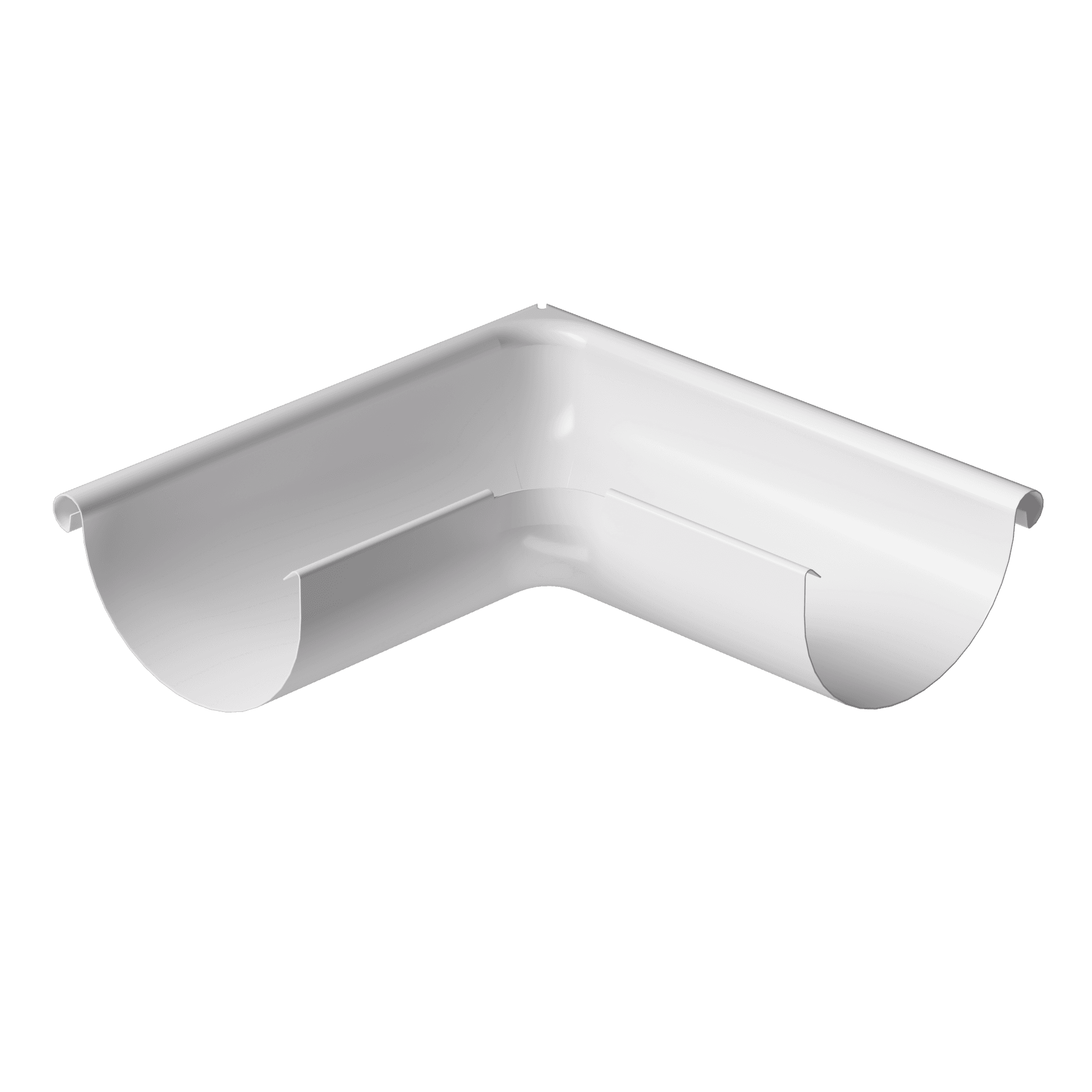 Угол желоба 90° внешний Ø125 Docke Stal Premium, RAL 9003 Пломбир - Image 1