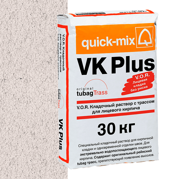 Раствор кладочный цветной quick-mix VK Plus A алебастрово-белый, 30 кг - Image 1