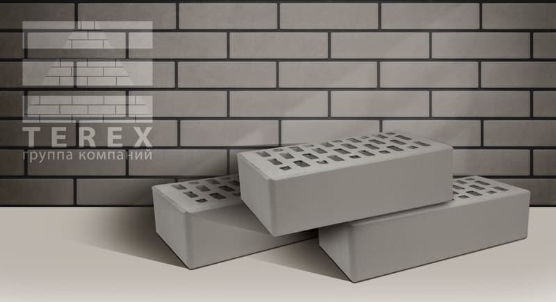 Кирпич керамический облицовочный пустотелый Terex Серый гладкий 1НФ, 250*120*65 мм - Image 1