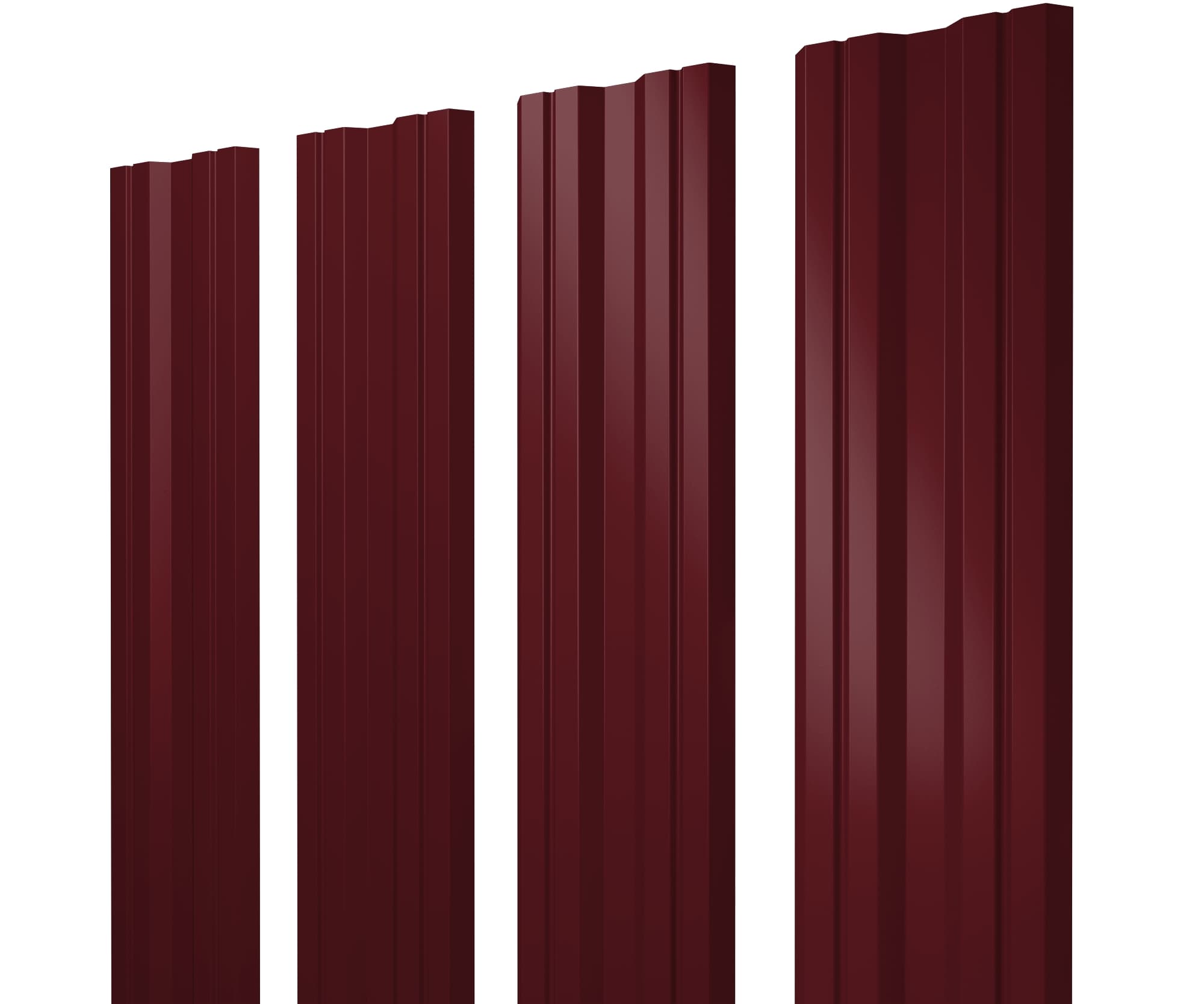 Штакетник Twin с прямым резом 0,45 Drap RAL 3005 красное вино - Image 1