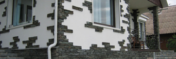 Облицовка фасада дома искусственным камнем