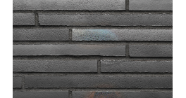 Клинкерная фасадная плитка Stroher Riegel 50 456 schwarz-blau рельефная, 490*40 мм фото