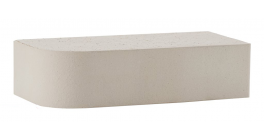 Кирпич керамический облицовочный полнотелый ЛСР светло-серый R-60 угловой M400, 250*120*65 мм фото