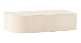 Кирпич керамический облицовочный полнотелый ЛСР белый R-60 угловой M400, 250*120*65 мм фото