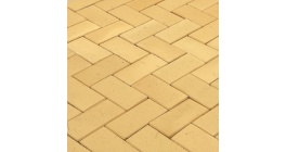 Брусчатка тротуарная клинкерная Lode LHL Sahara желтая шероховатая, 200*100*52 мм фото