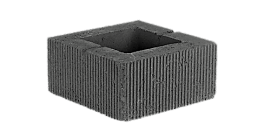 Колонный блок КБ-1 Меликонполар рифлёный чёрный, 300*300*140 мм фото