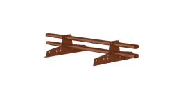 Комплект трубчатого снегозадержания BORGE 3м для металлочерепицы, профнастила и битумной кровли, коричнево-красный фото